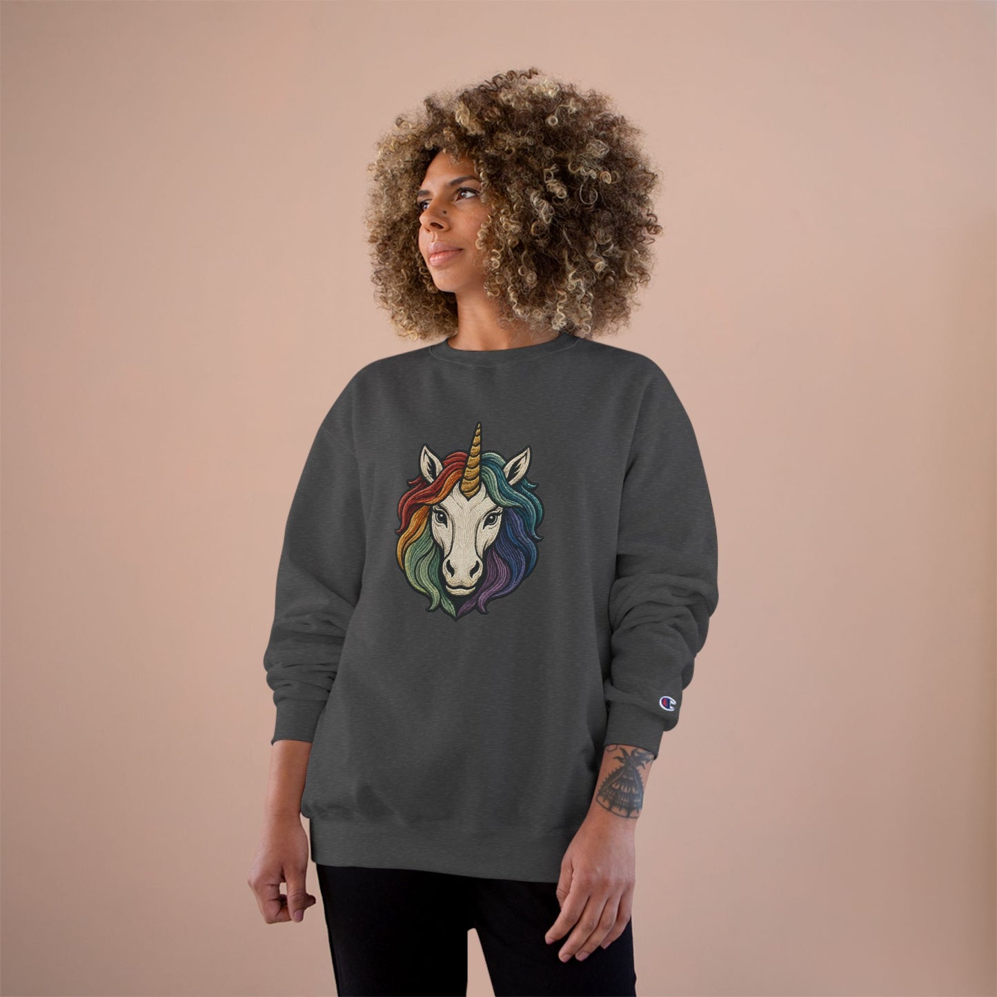 Champion | Rainbow Riders Muted Pride Unicorn Crewneck Sweatshirt