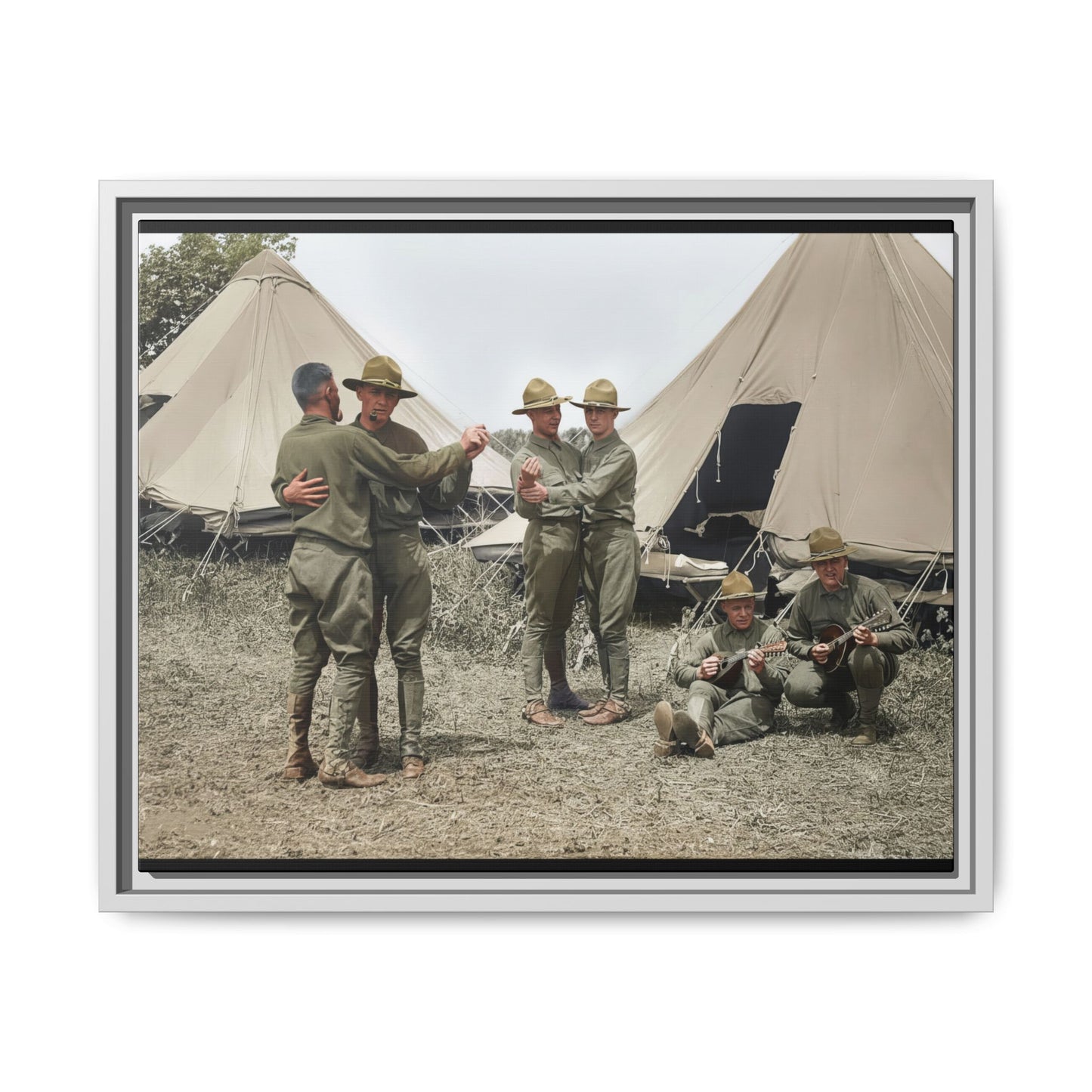 hommes 006 | Framed Vintage Photo - Matte Canvas