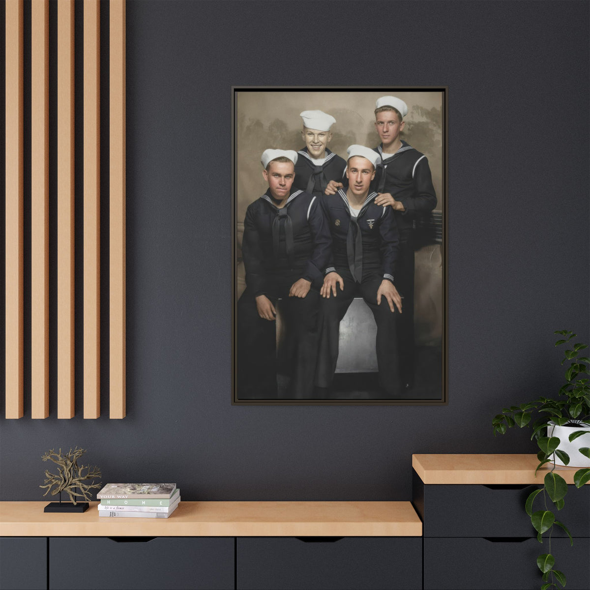 hommes 011 | Framed Vintage Photo - Matte Canvas
