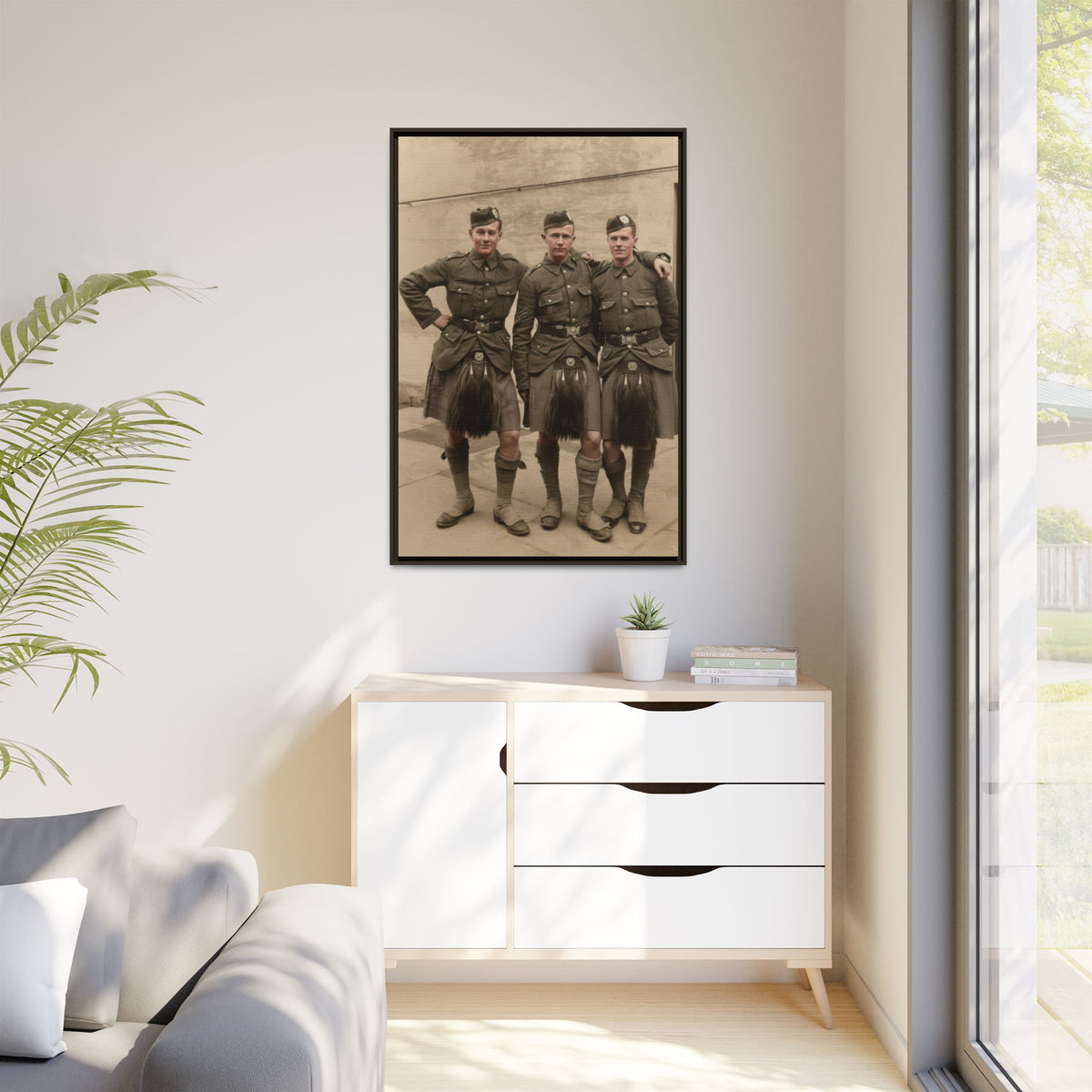 hommes 014 | Framed Vintage Photo - Matte Canvas