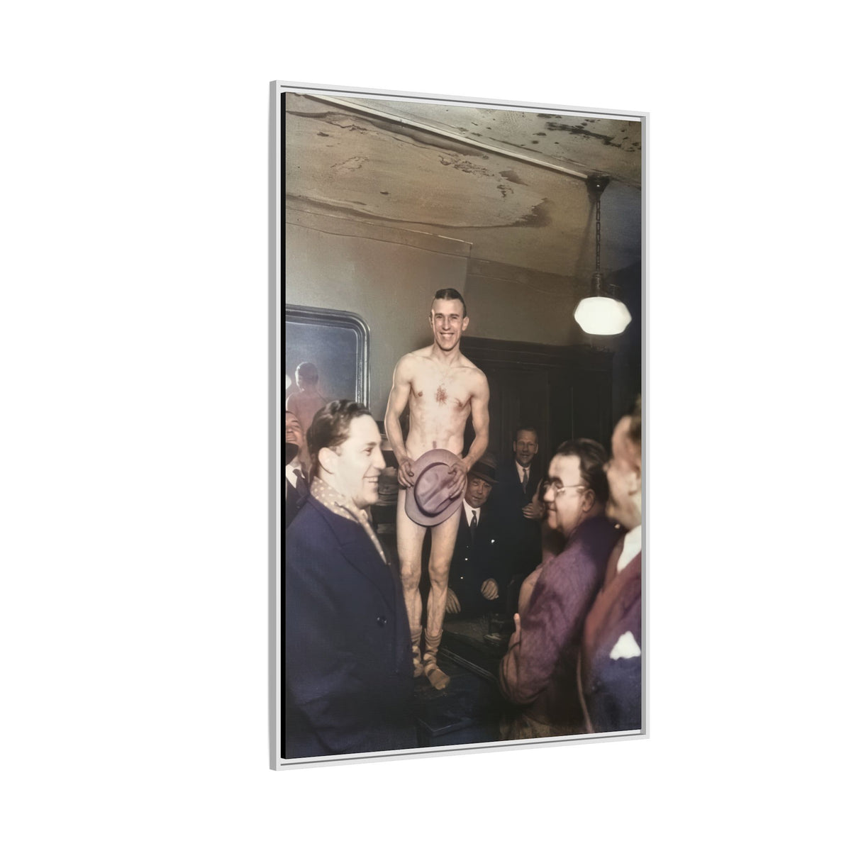 hommes 017 | Framed Vintage Photo - Matte Canvas