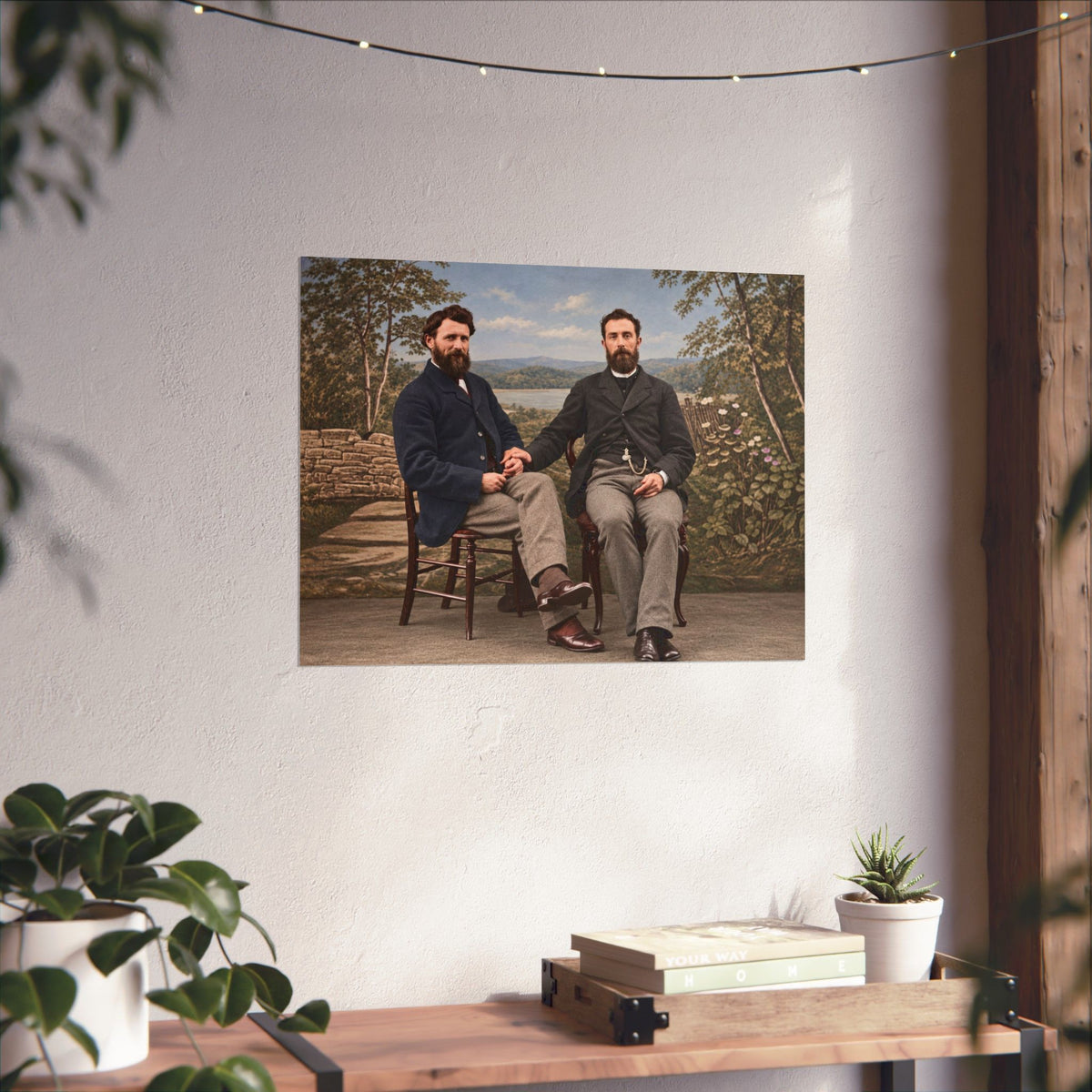 Paire 110 | Two Bearded Victorian Men Holding Hands | Vintage Photography Poster