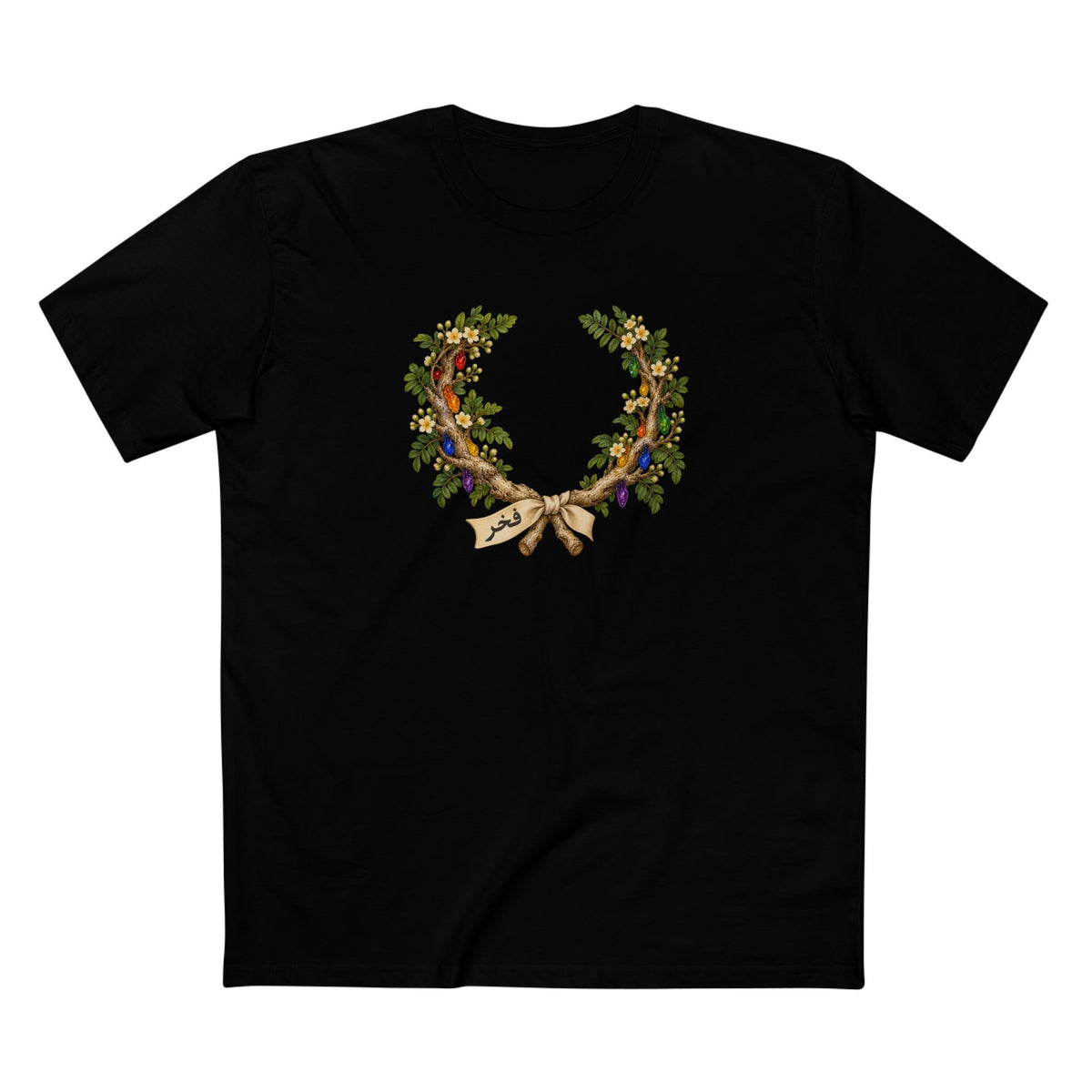 Omani Frankincense Fakhr Pride T-Shirt | LGBTQ+ Laurel Wreath Tee