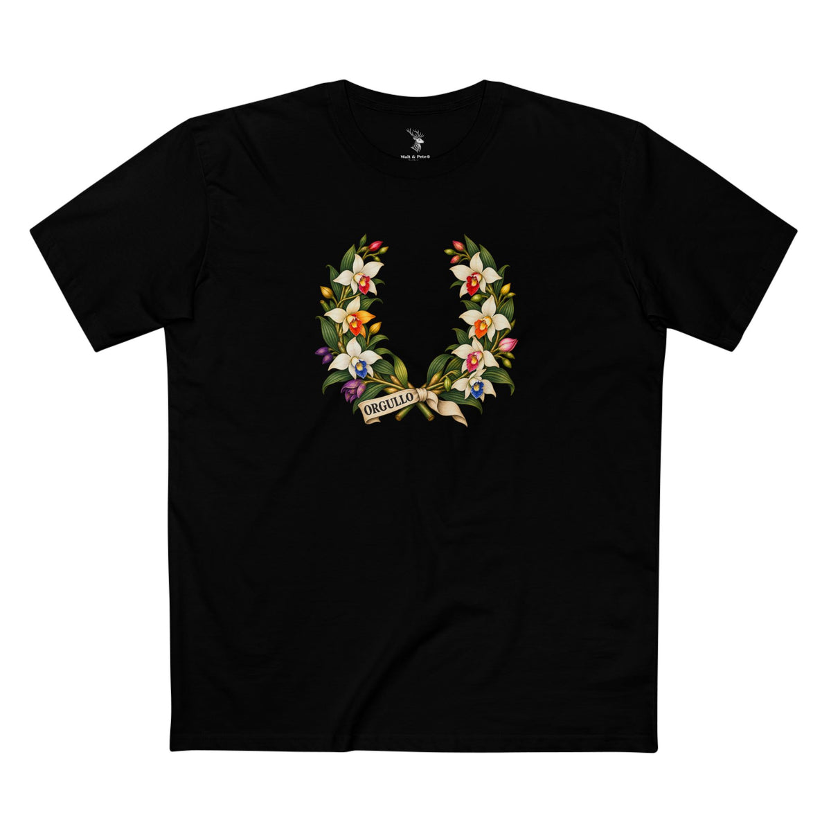 Guatemalan Monja Blanca Pride T-Shirt | ORGULLO Laurel Wreath Tee