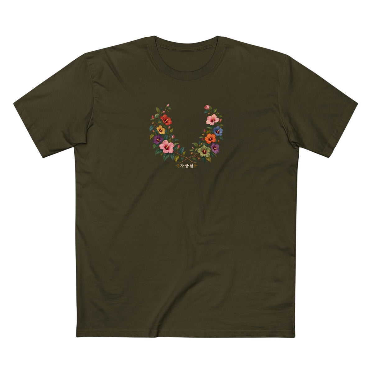 Jageungsim Korean Mugunghwa Pride T-Shirt | LGBTQ Botanical Wreath Tee
