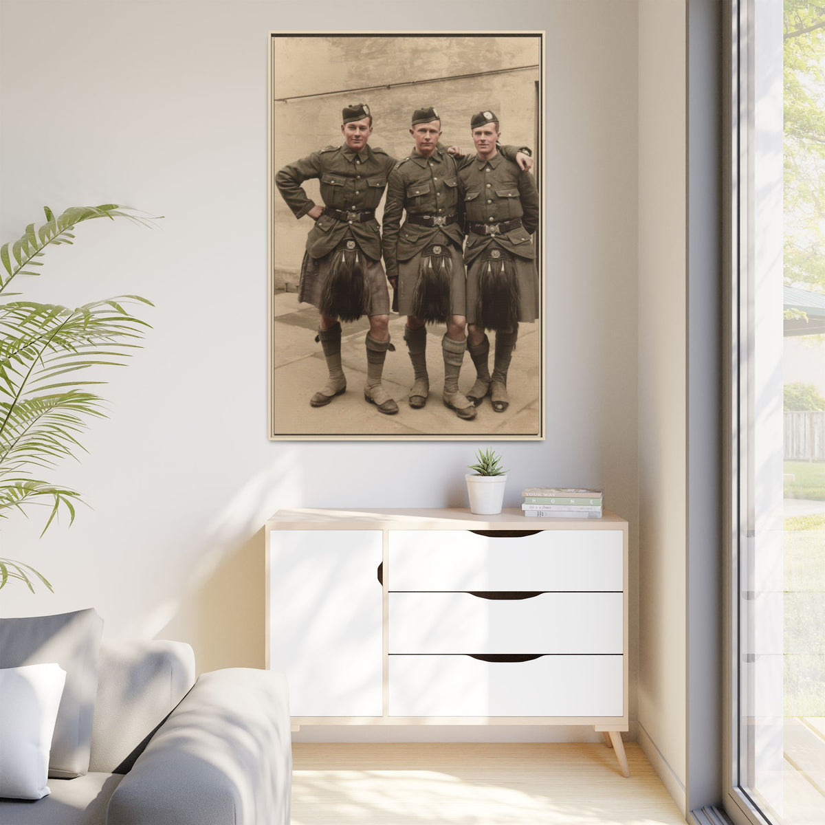 hommes 014 | Framed Vintage Photo - Matte Canvas
