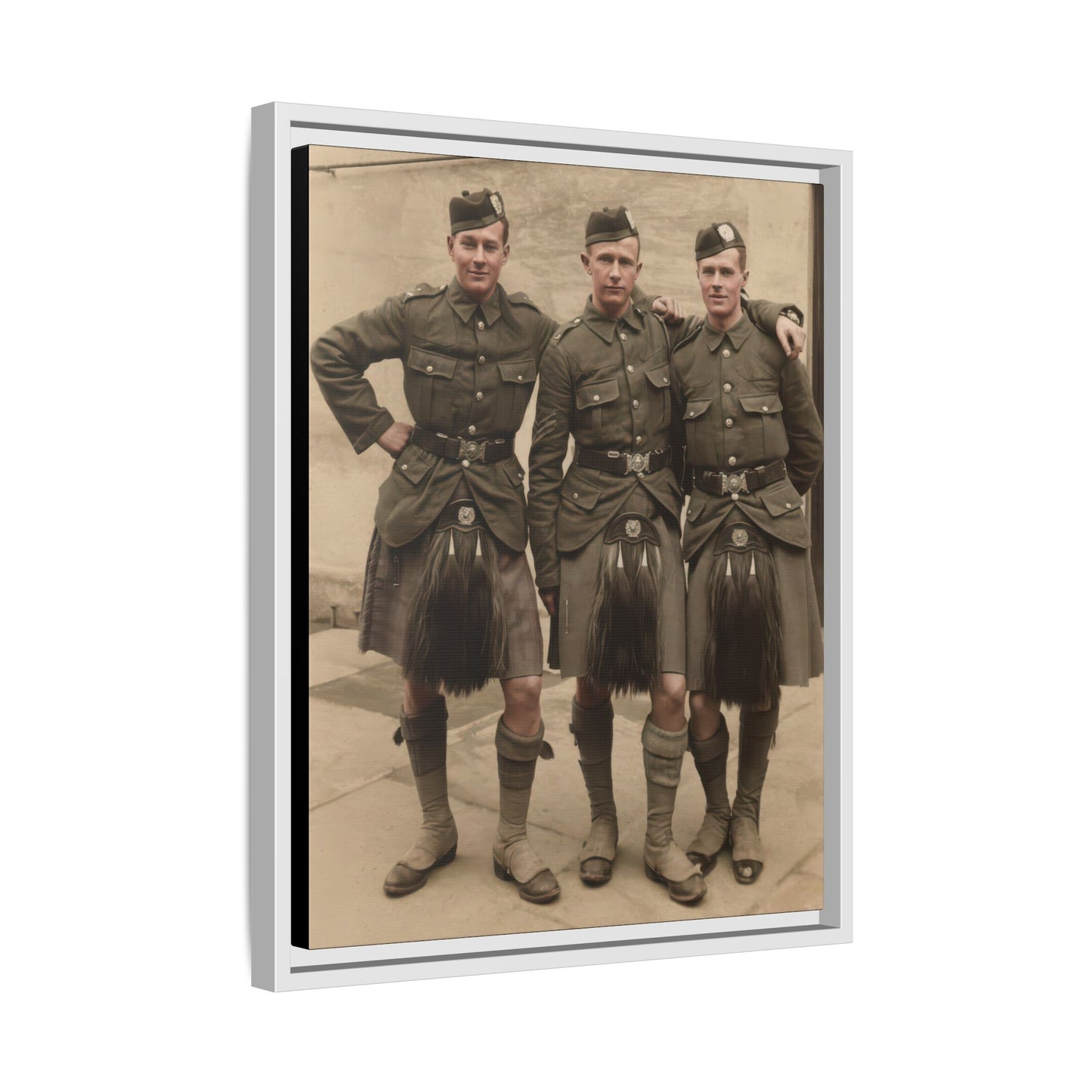 hommes 014 | Framed Vintage Photo - Matte Canvas