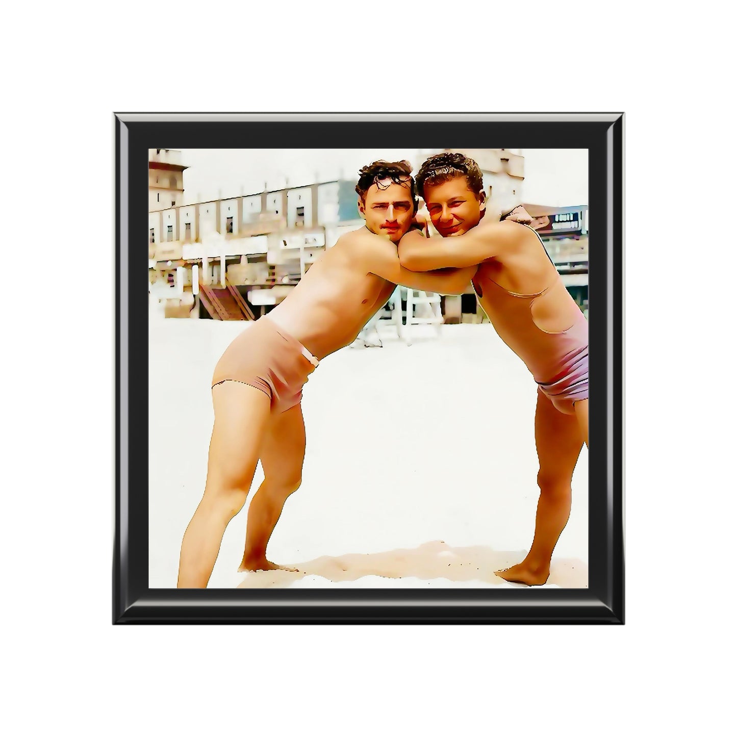nager 014 | Keepsake Box Vintage Atlantic City Gay Couple Pride Gift Swim Suit Beach Dad Uncle