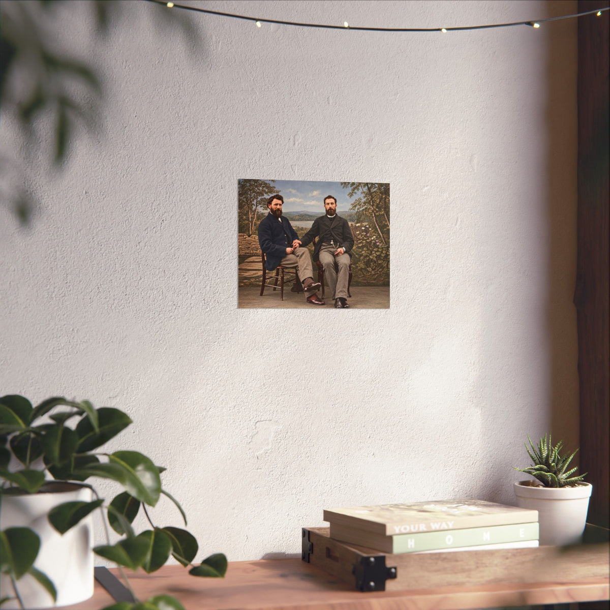 Paire 110 | Two Bearded Victorian Men Holding Hands | Vintage Photography Poster