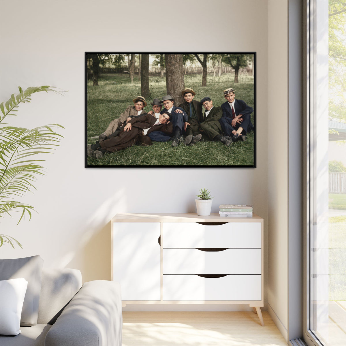 hommes 005 | Framed Vintage Photo - Matte Canvas