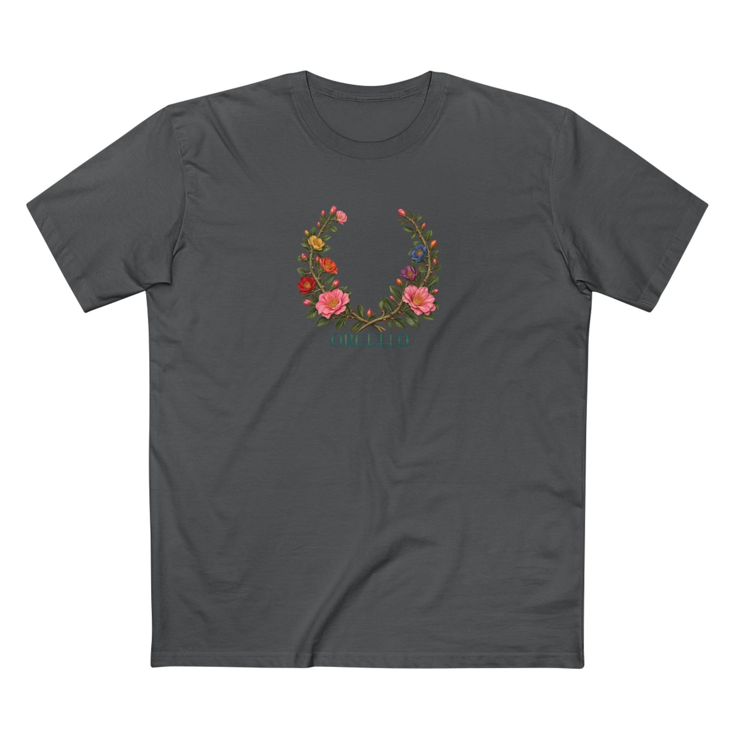 Dominican Bayahibe Rose Pride T-Shirt | ORGULLO Botanical Laurel Wreath Tee