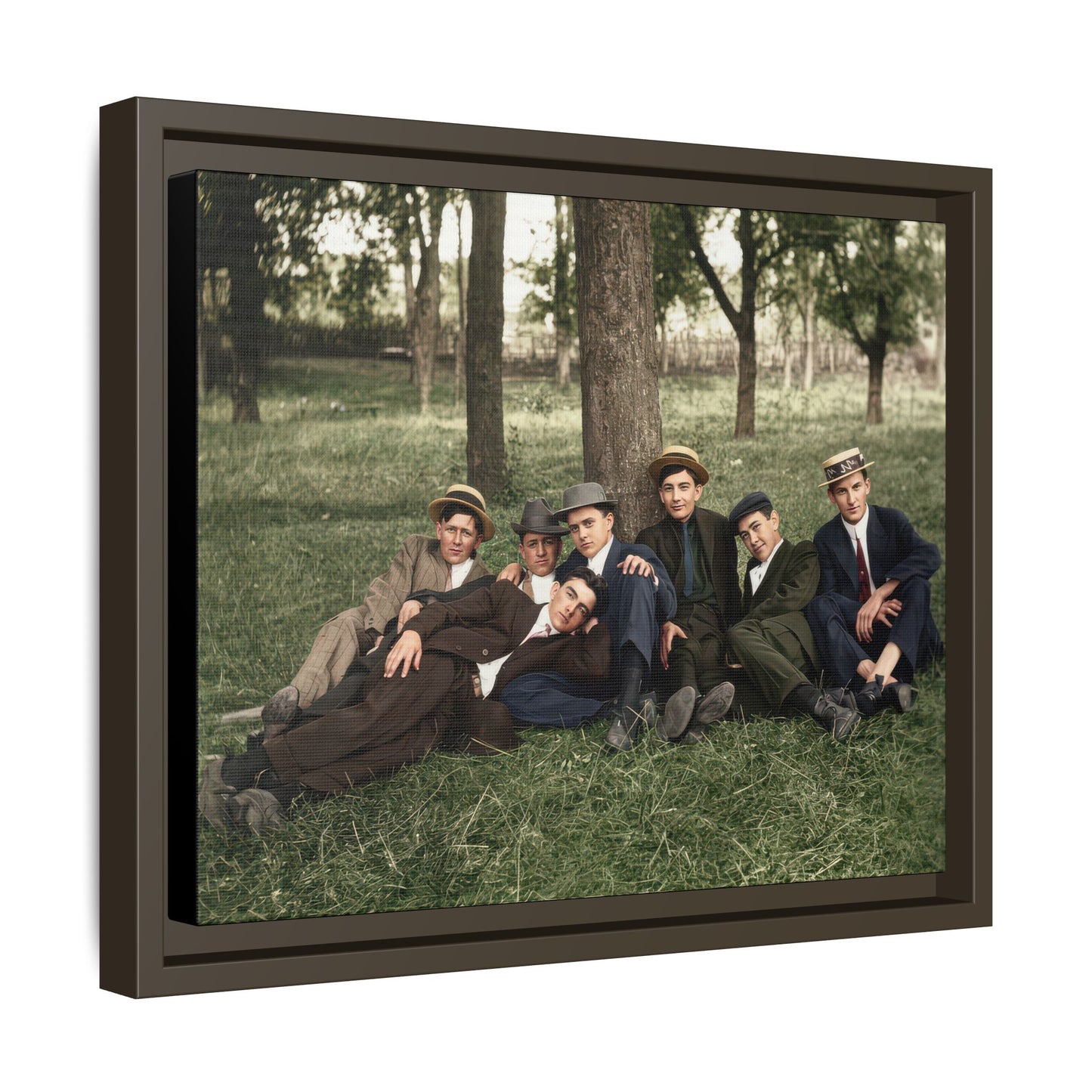 hommes 005 | Framed Vintage Photo - Matte Canvas
