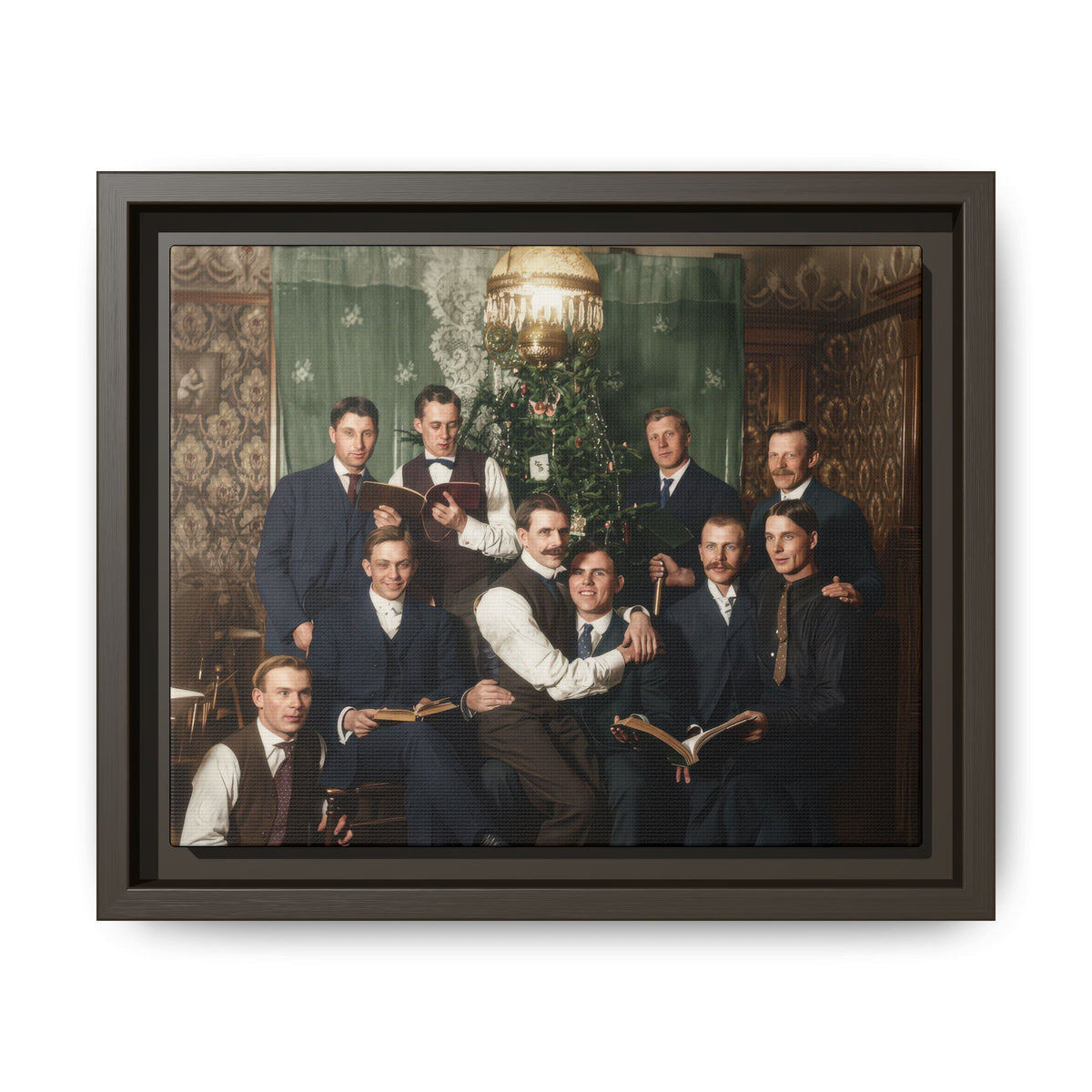 hommes 001 | Framed Vintage Photo - Matte Canvas