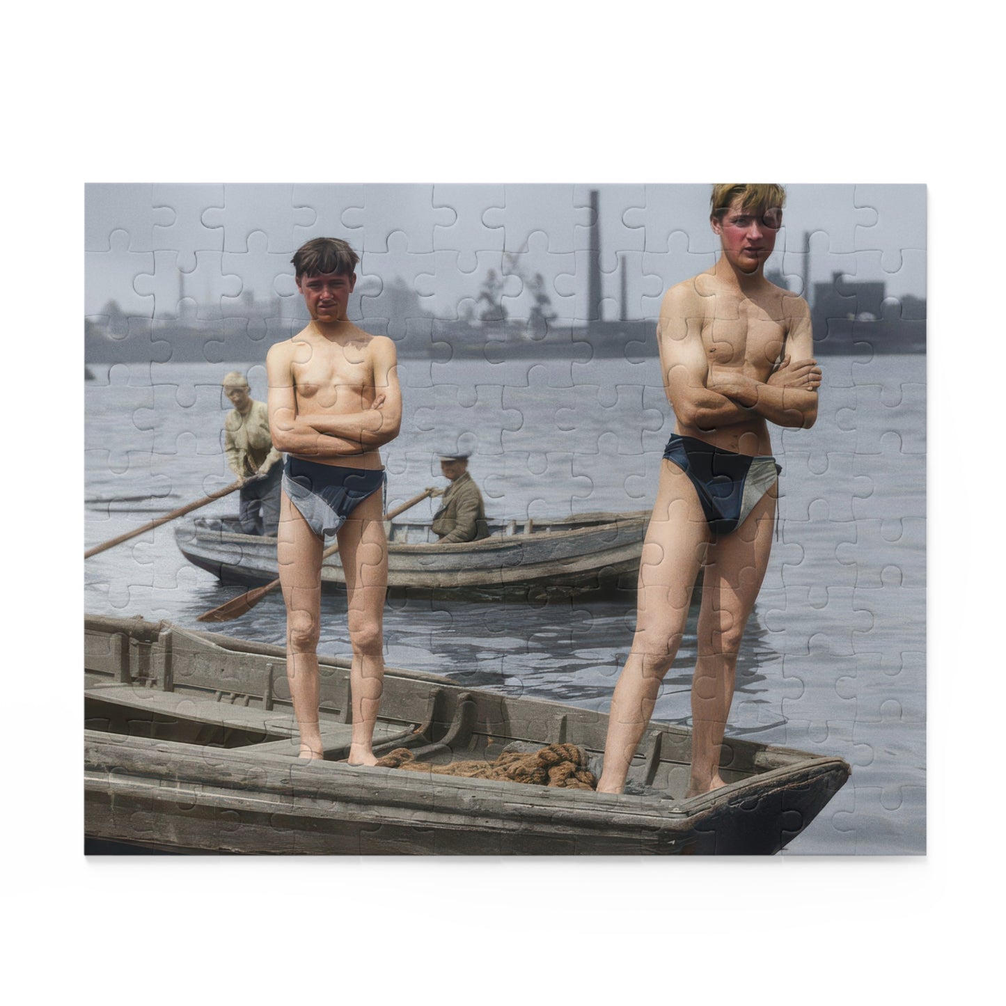 Harbor Swim Companions | Restored Historical Jigsaw Puzzle | nager 050