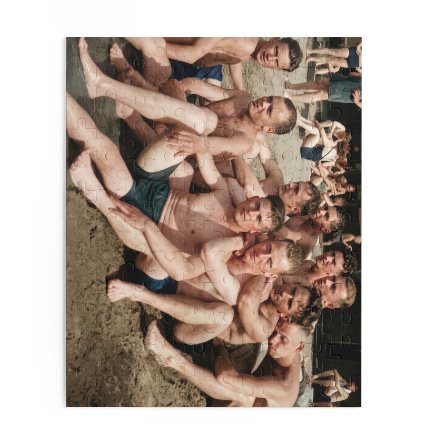 Gathering at the Bathing Shore | Restored Historical Jigsaw Puzzle | nager 012