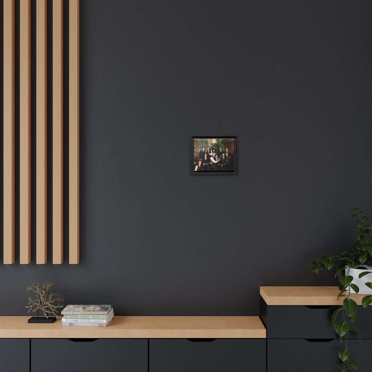 hommes 001 | Framed Vintage Photo - Matte Canvas