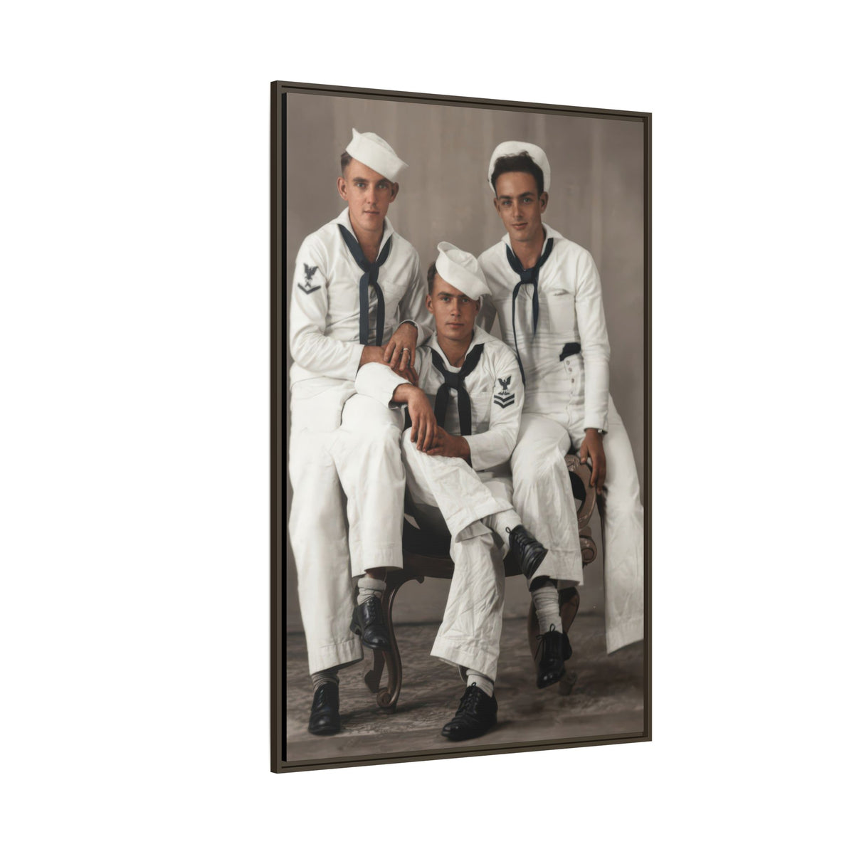 hommes 008 | Framed Vintage Photo - Matte Canvas
