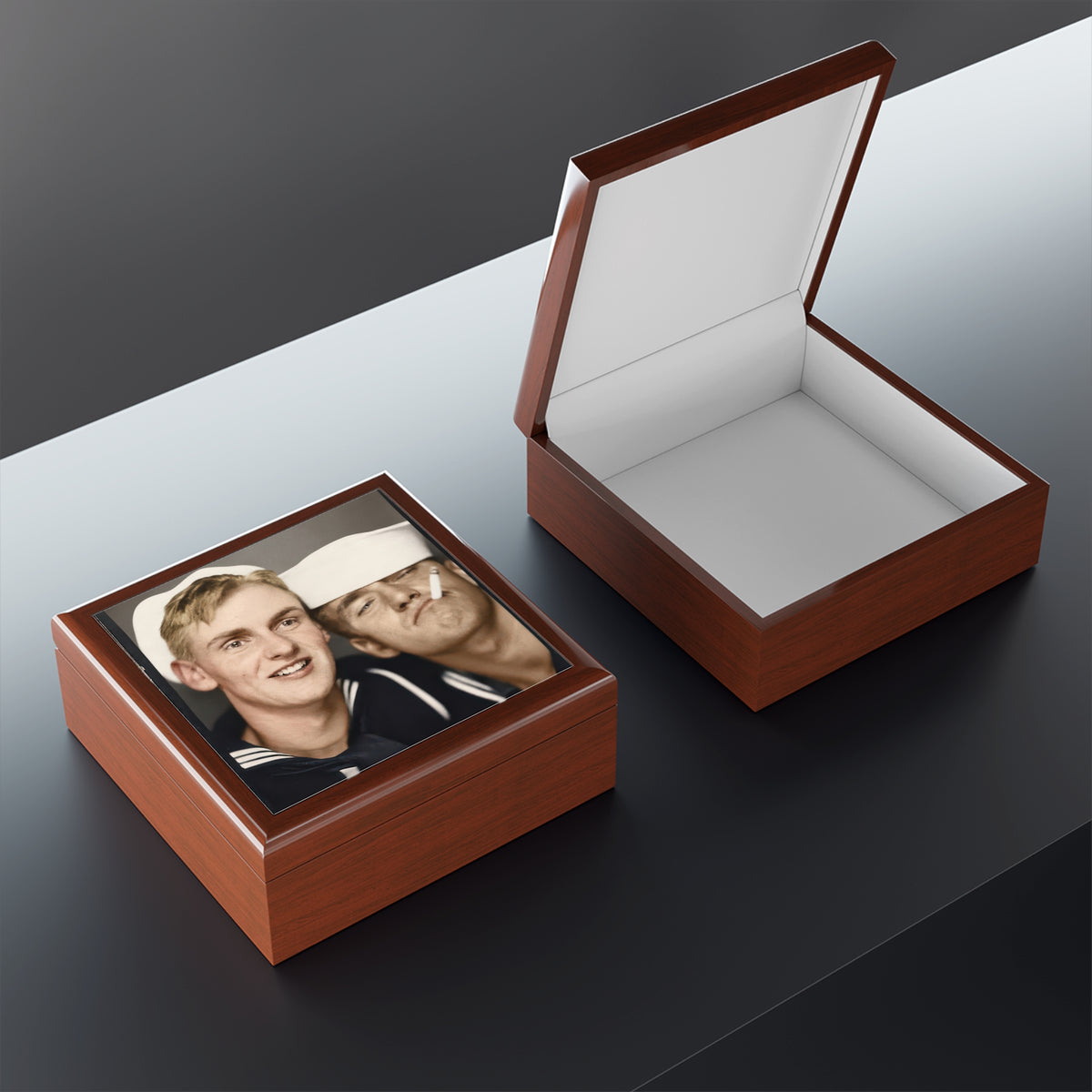 Paire 0153 | Vintage Photobooth Series | Two Sailors with Cigarette  Keepsake Box