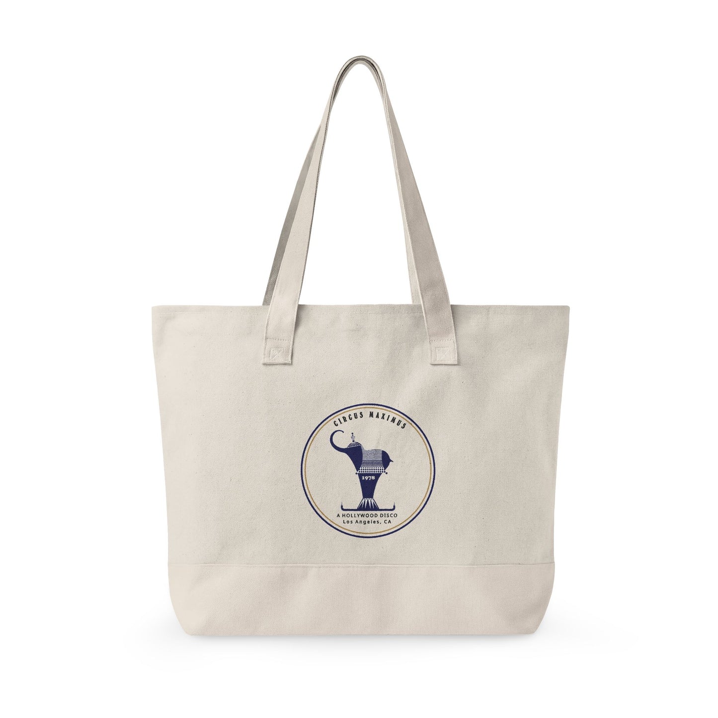 vintage hollywood disco canvas tote elephant design 