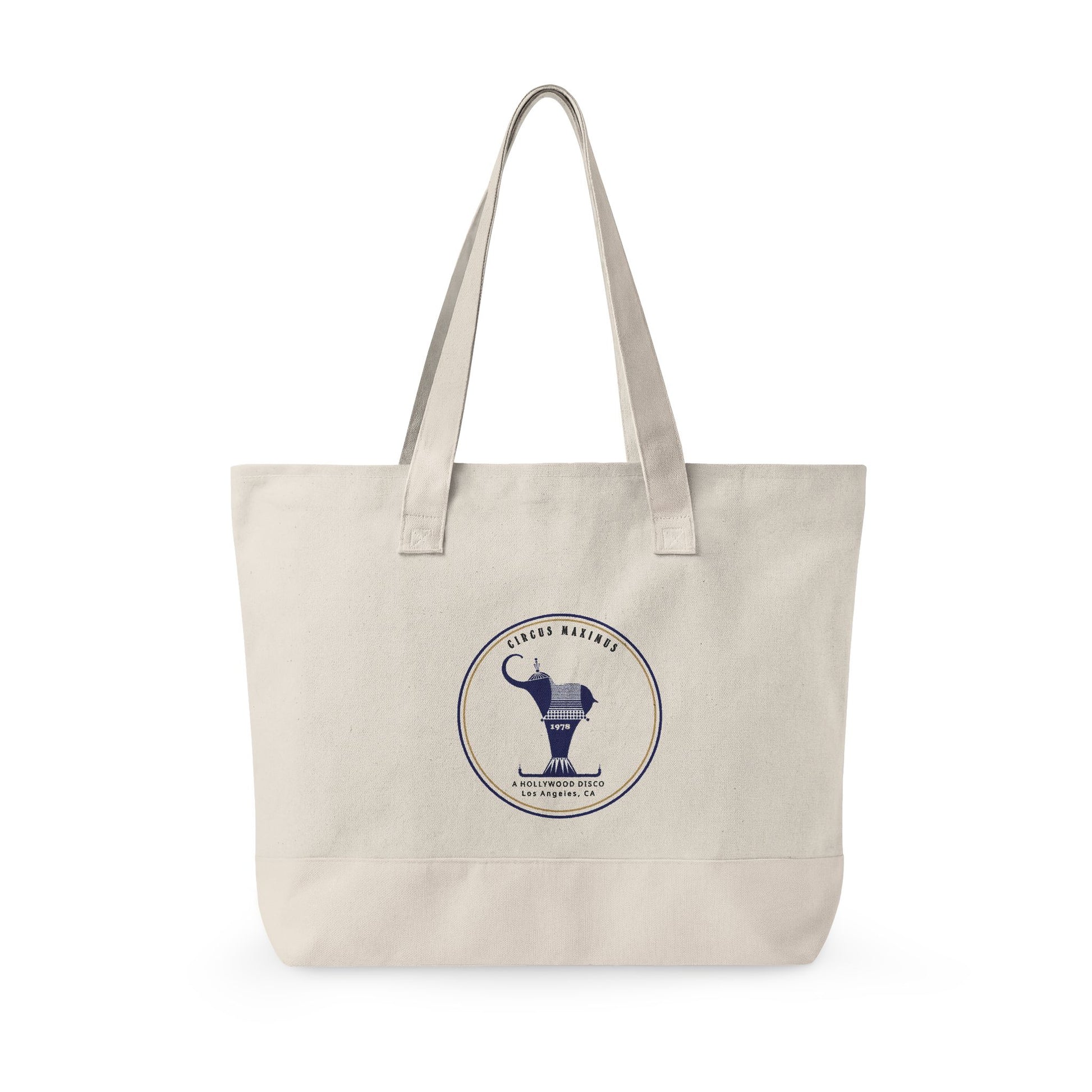 vintage hollywood disco canvas tote elephant design 