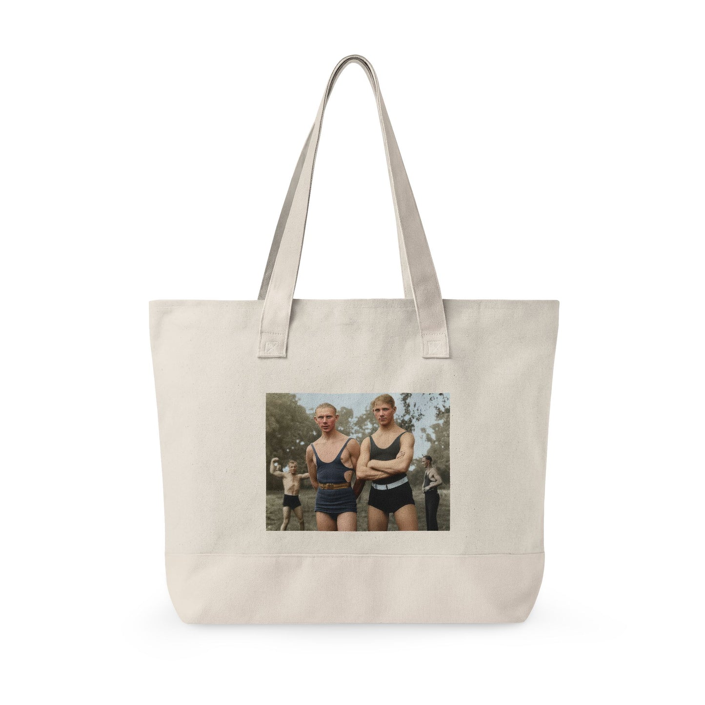 Restored vintage physical culture swimmers tote bag 