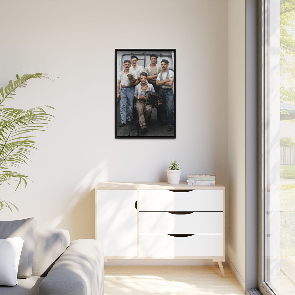 hommes 002 | Framed Vintage Photo - Matte Canvas