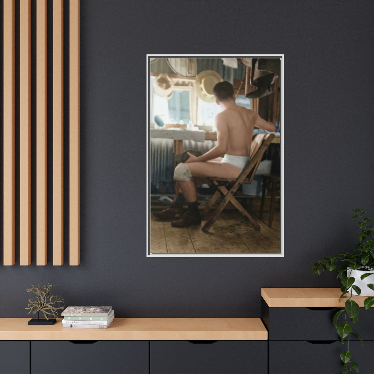 celibataire 022 | Framed Vintage Photo - Matte Canvas
