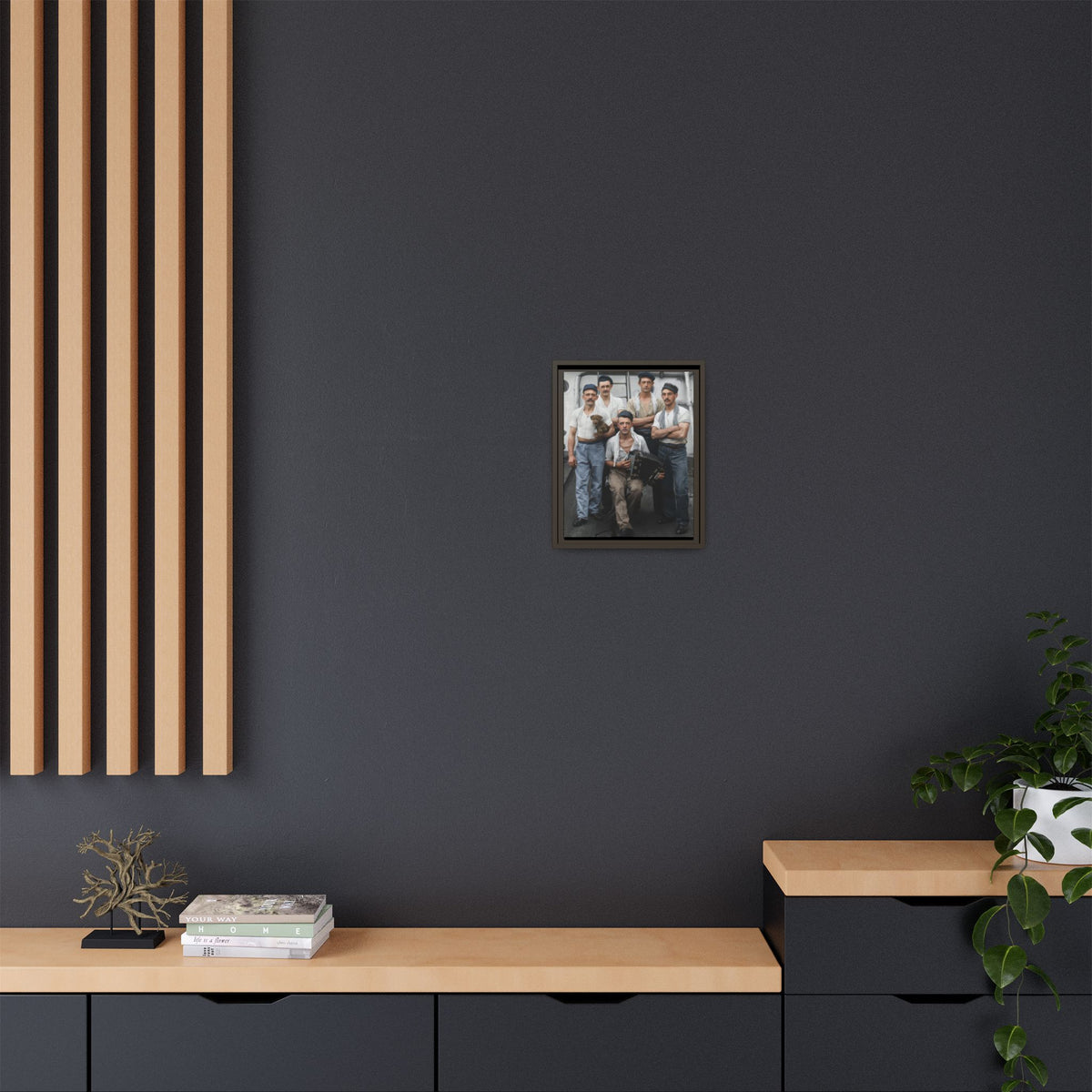 hommes 002 | Framed Vintage Photo - Matte Canvas