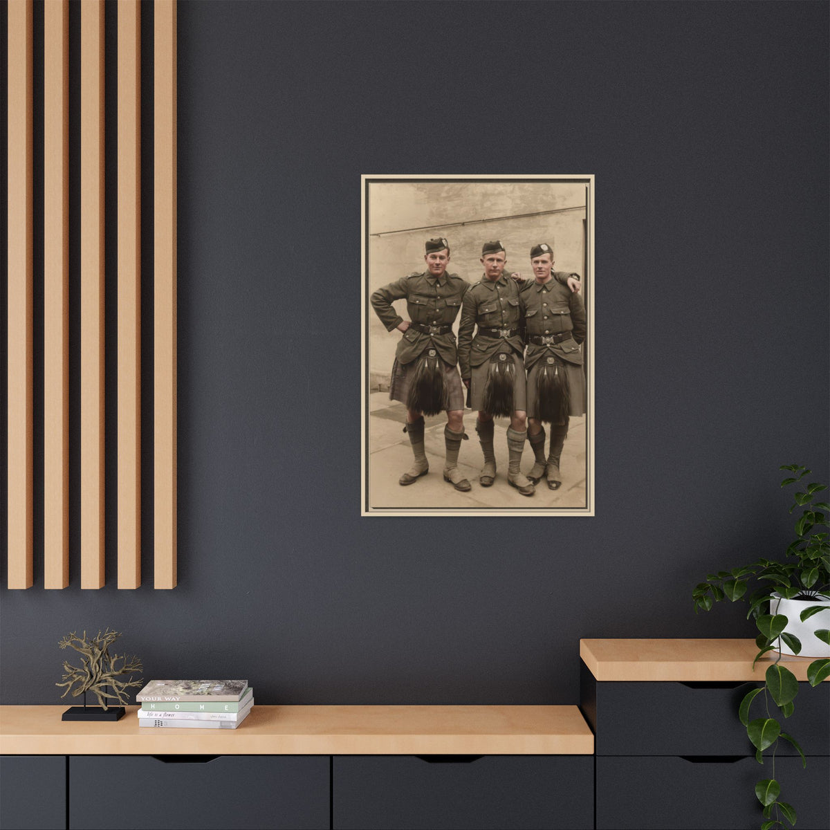 hommes 014 | Framed Vintage Photo - Matte Canvas