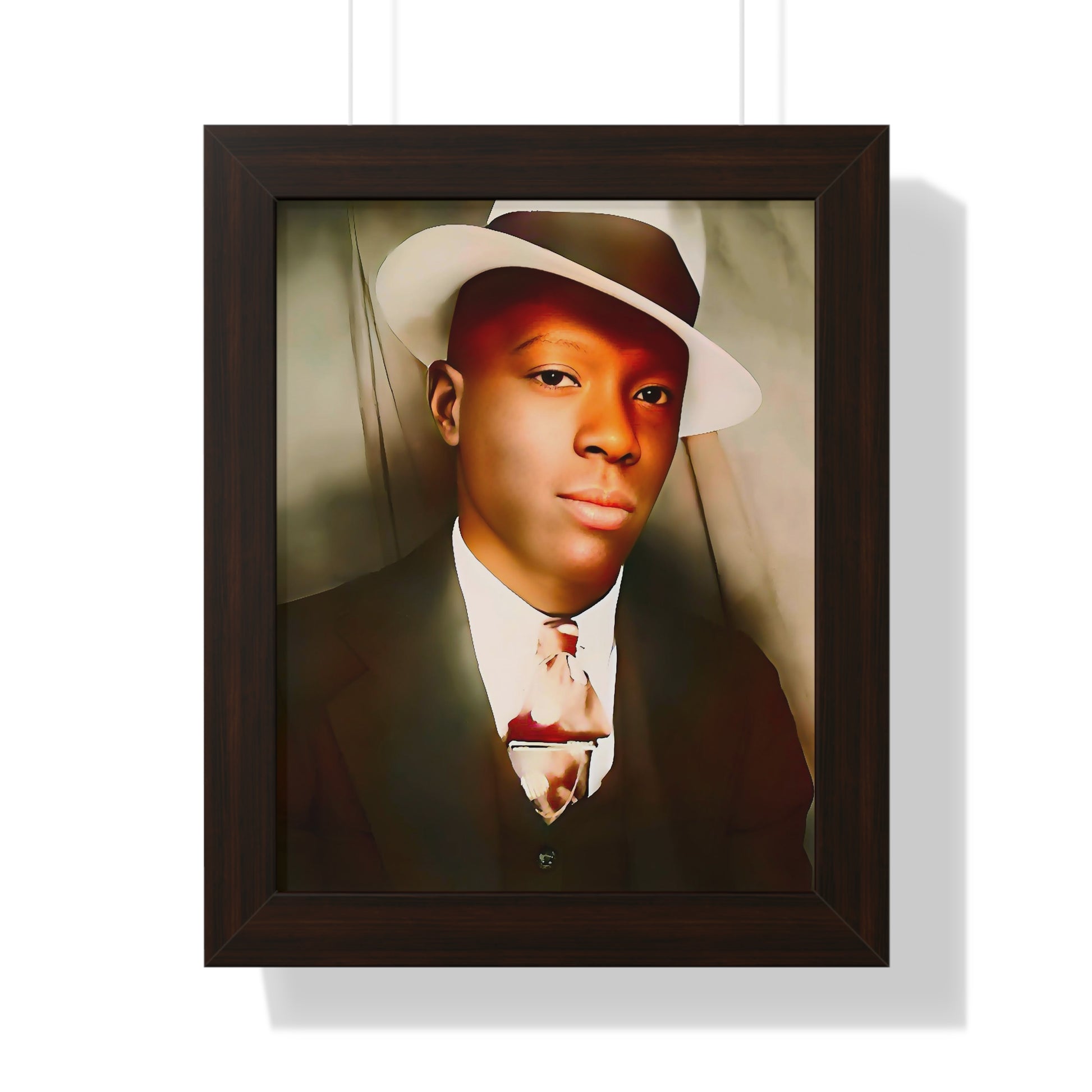celibataire 019 | Framed Poster Vintage Black Man Photo Afro American Pride Fedora Gay LGBTQ Queer