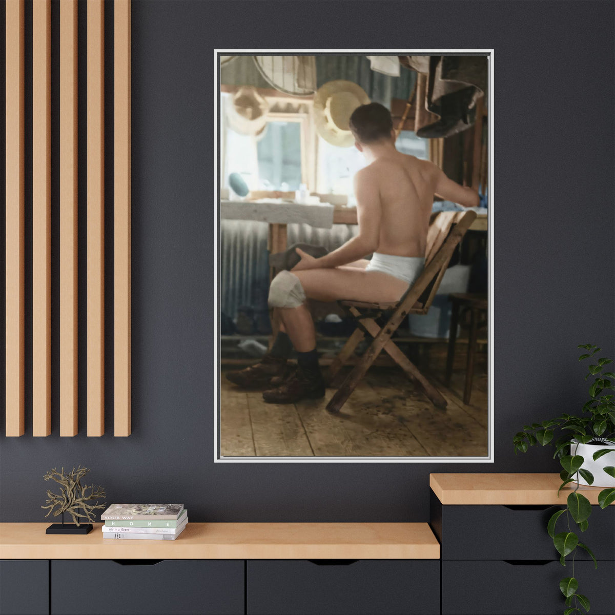 celibataire 022 | Framed Vintage Photo - Matte Canvas