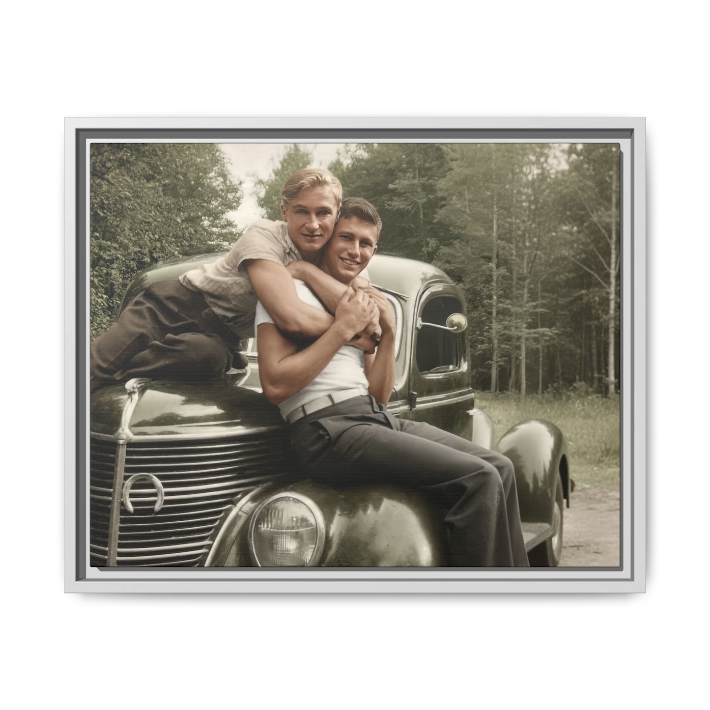 paire 045 | Framed Vintage Photo - Matte Canvas