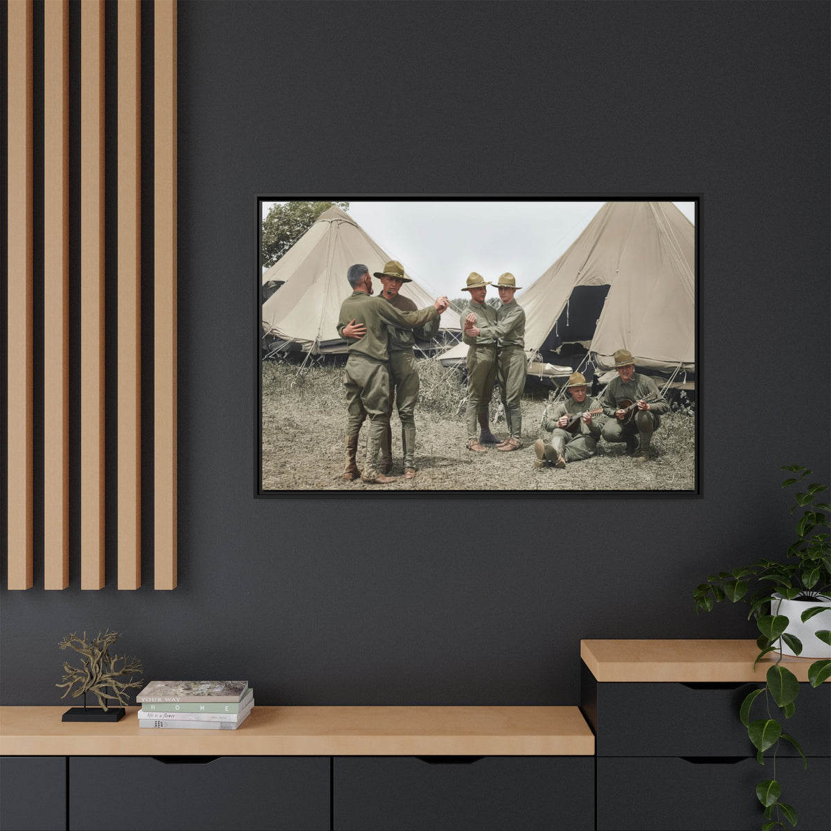 hommes 006 | Framed Vintage Photo - Matte Canvas