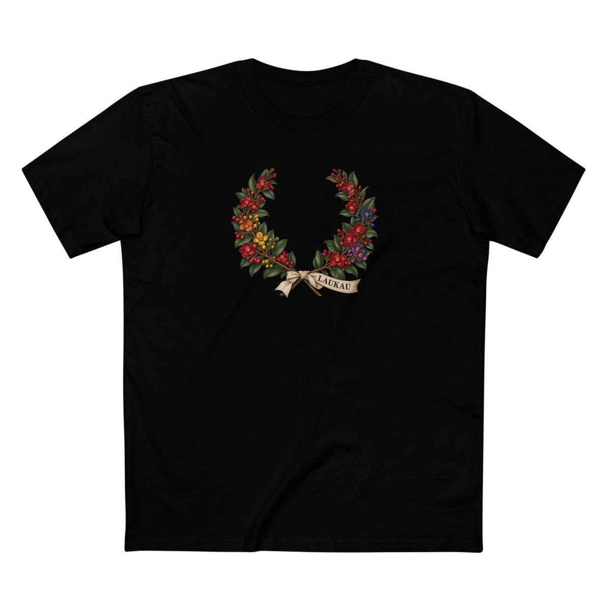 Tongan Heilala Laukau Pride T-Shirt | Botanical Laurel Wreath Tee