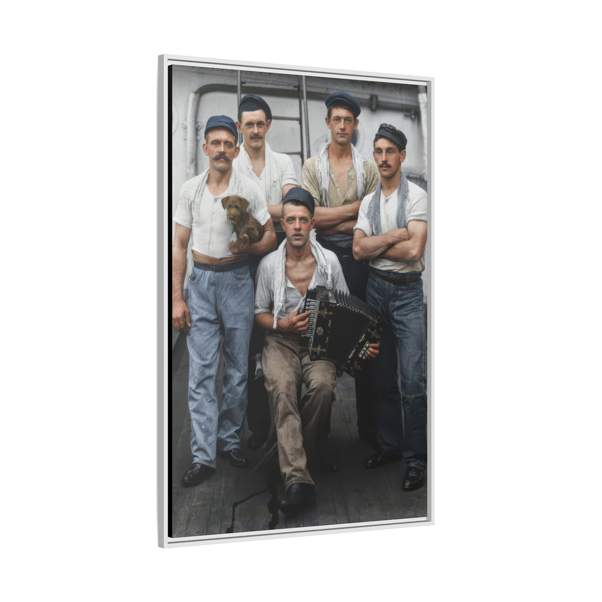 hommes 002 | Framed Vintage Photo - Matte Canvas