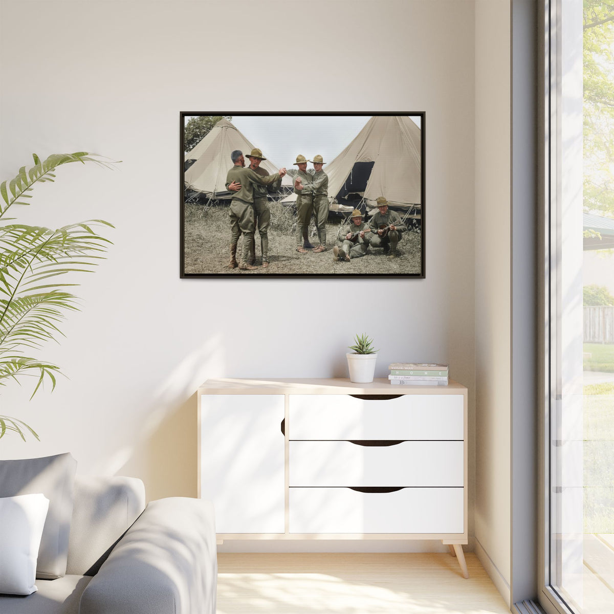 hommes 006 | Framed Vintage Photo - Matte Canvas