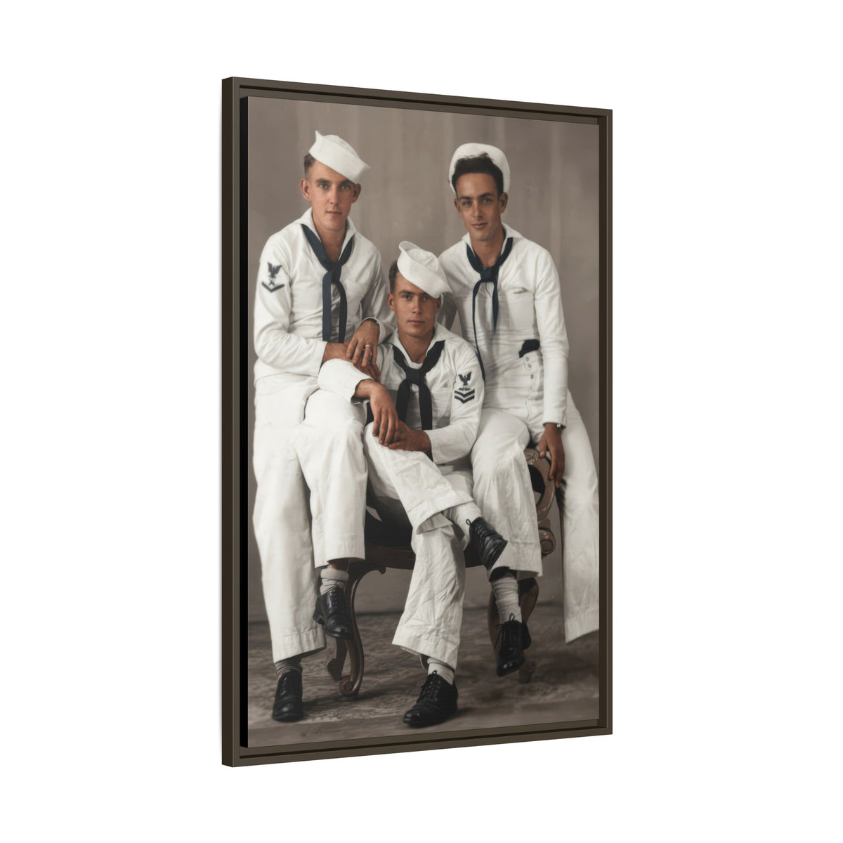 hommes 008 | Framed Vintage Photo - Matte Canvas