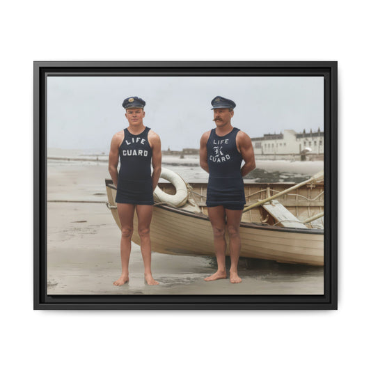 early 20th century lifeguard wall art framed canvas 
