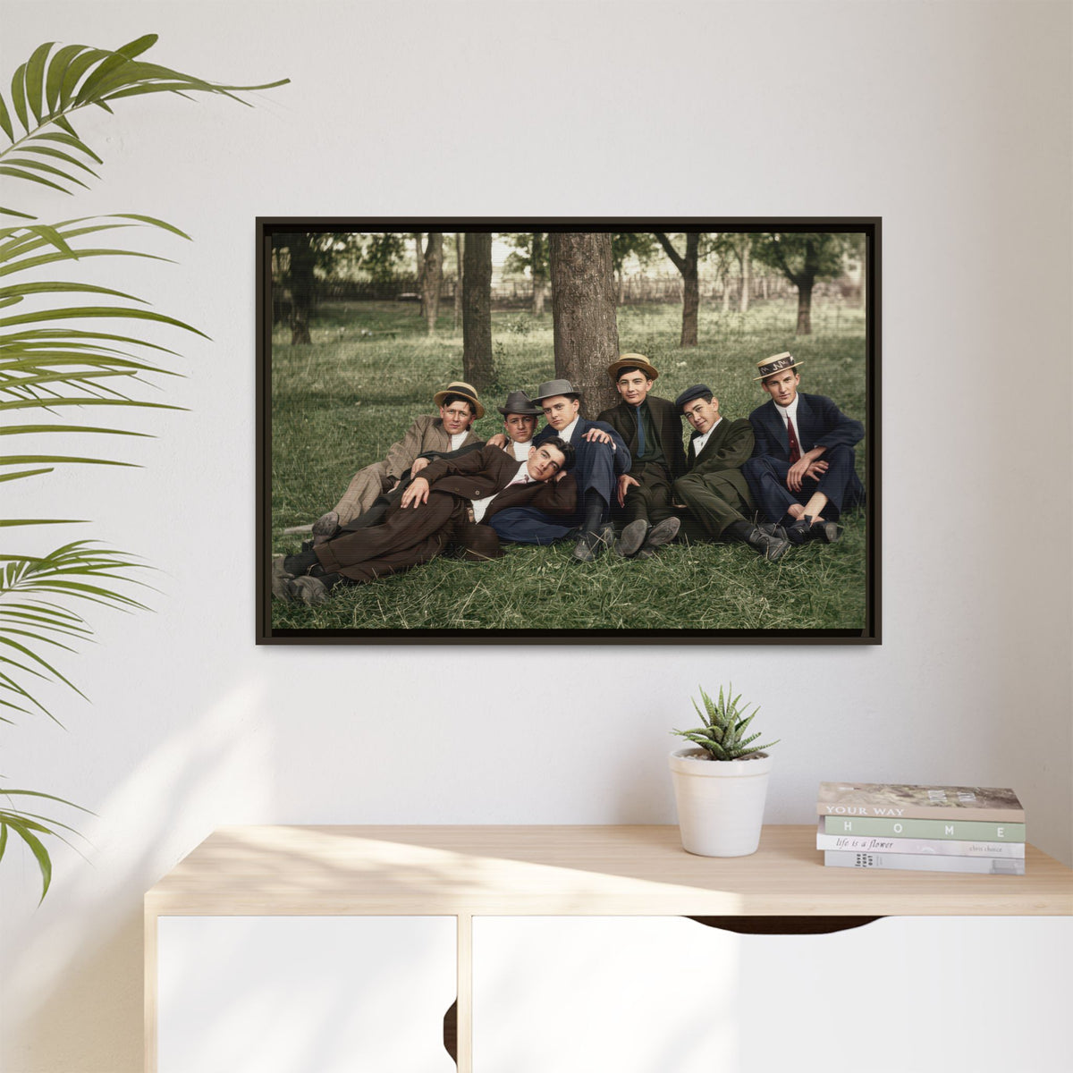 hommes 005 | Framed Vintage Photo - Matte Canvas