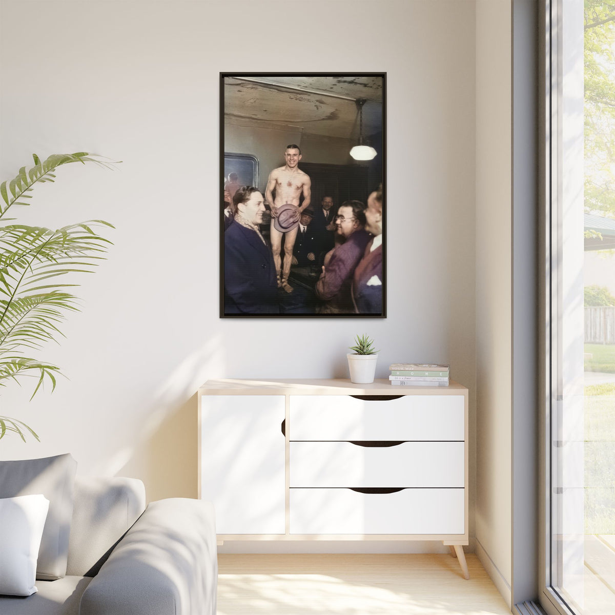 hommes 017 | Framed Vintage Photo - Matte Canvas