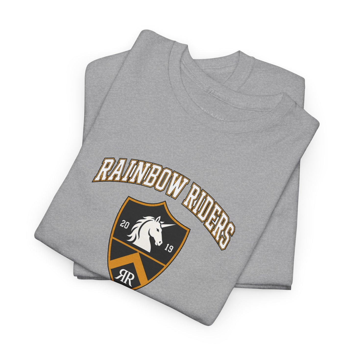 Rainbow Riders Heritage Crest T-Shirt | Est. 2019 LGBTQ+ Collegiate Tee
