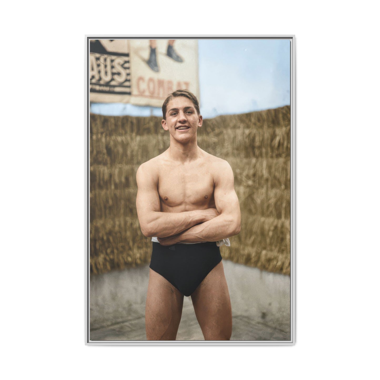 athlétisme 047 | Framed Vintage Photo - Matte Canvas