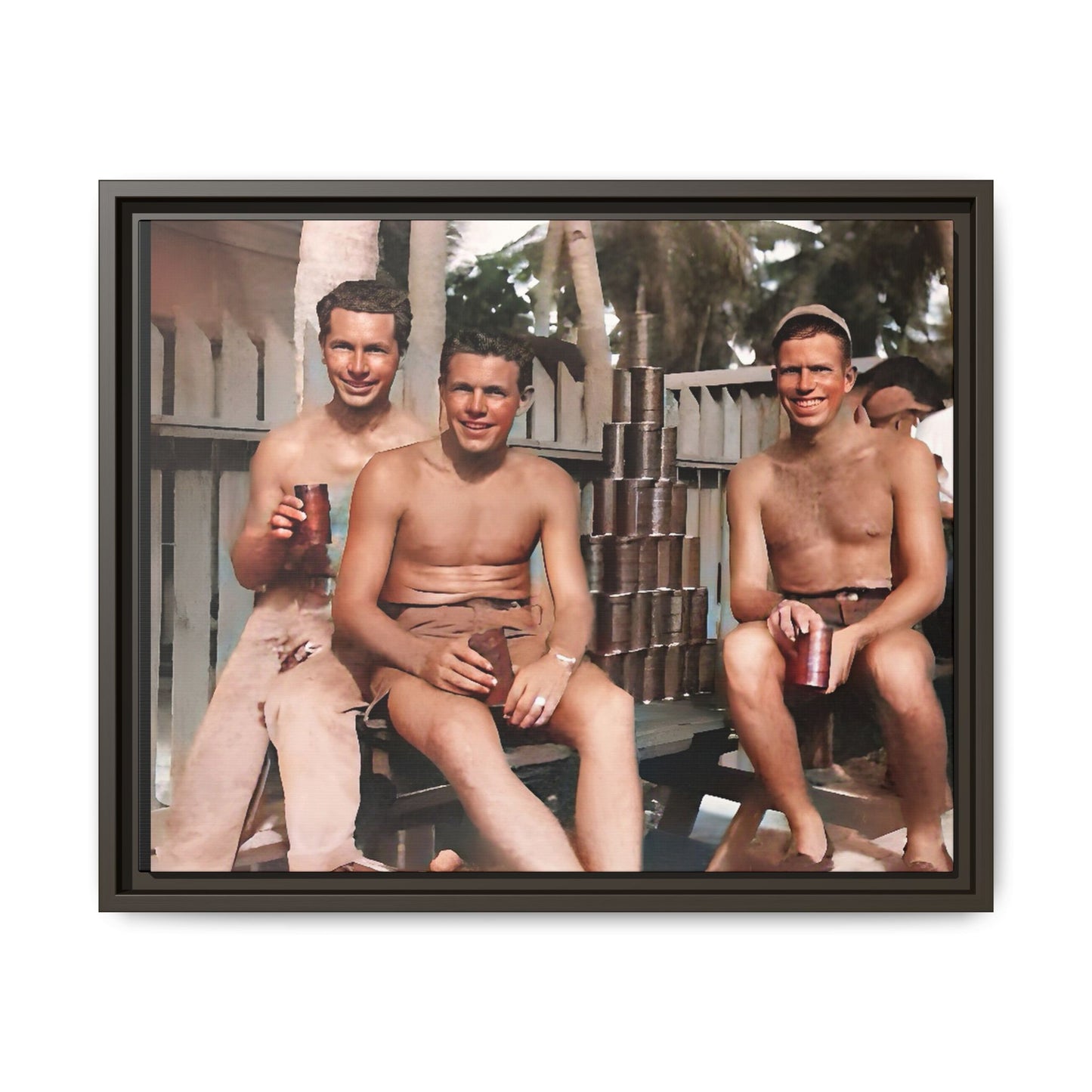 hommes 003 | Framed Vintage Photo - Matte Canvas