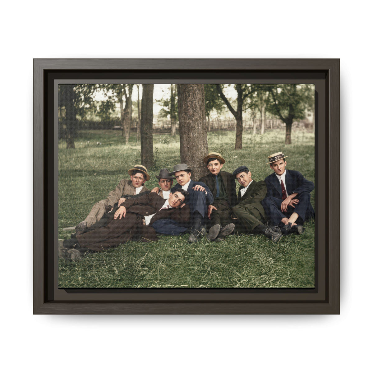 hommes 005 | Framed Vintage Photo - Matte Canvas
