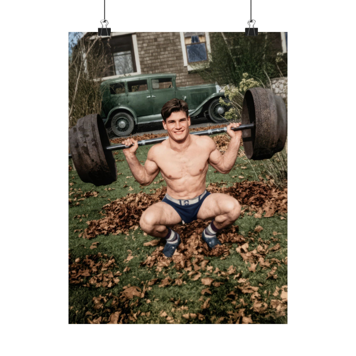 Athlétisme 051 | Outdoor Weightlifter | Vintage Photography Poster