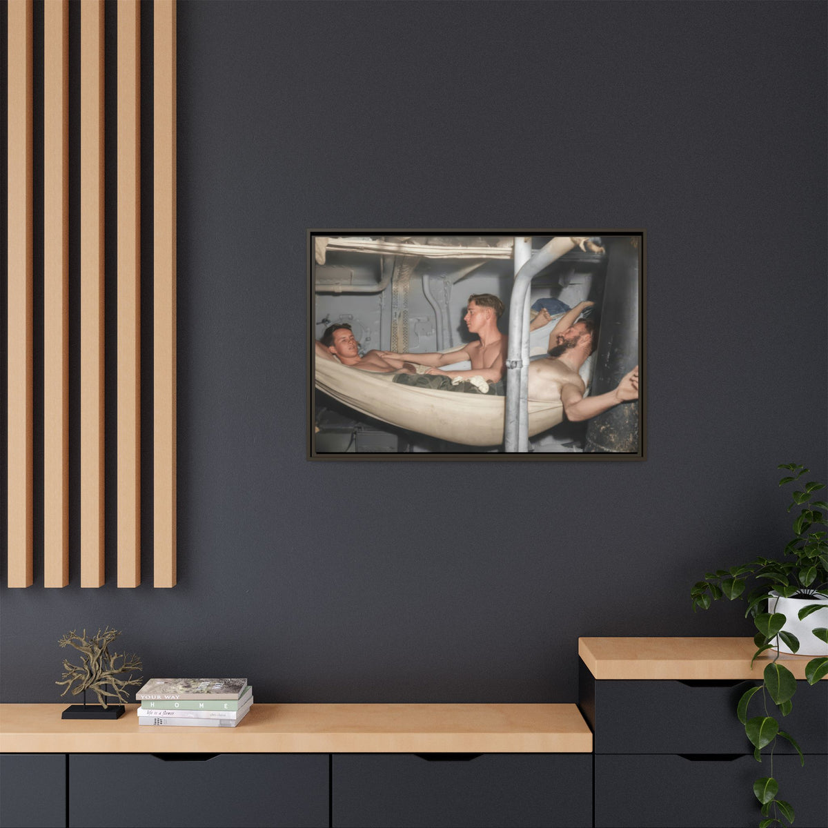 hommes 004 | Framed Vintage Photo - Matte Canvas