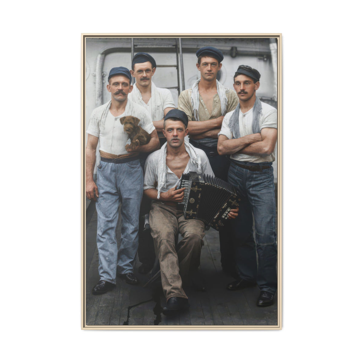 hommes 002 | Framed Vintage Photo - Matte Canvas