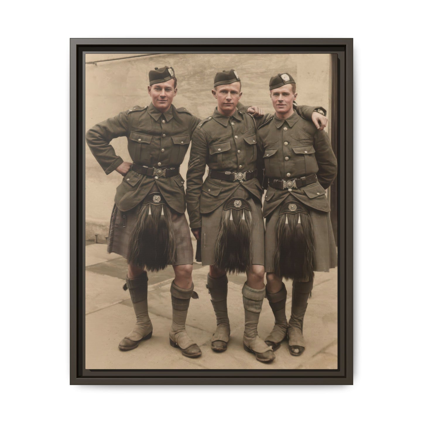 hommes 014 | Framed Vintage Photo - Matte Canvas