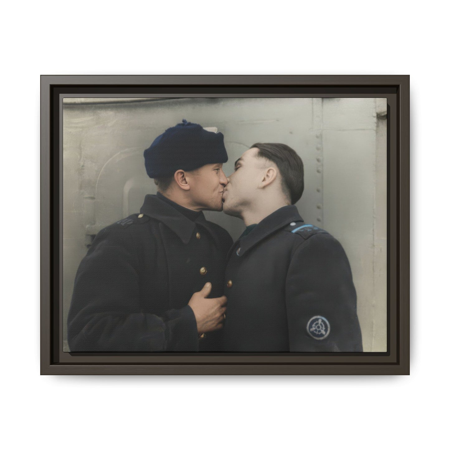 Historic naval portrait featuring two uniformed men standing close together