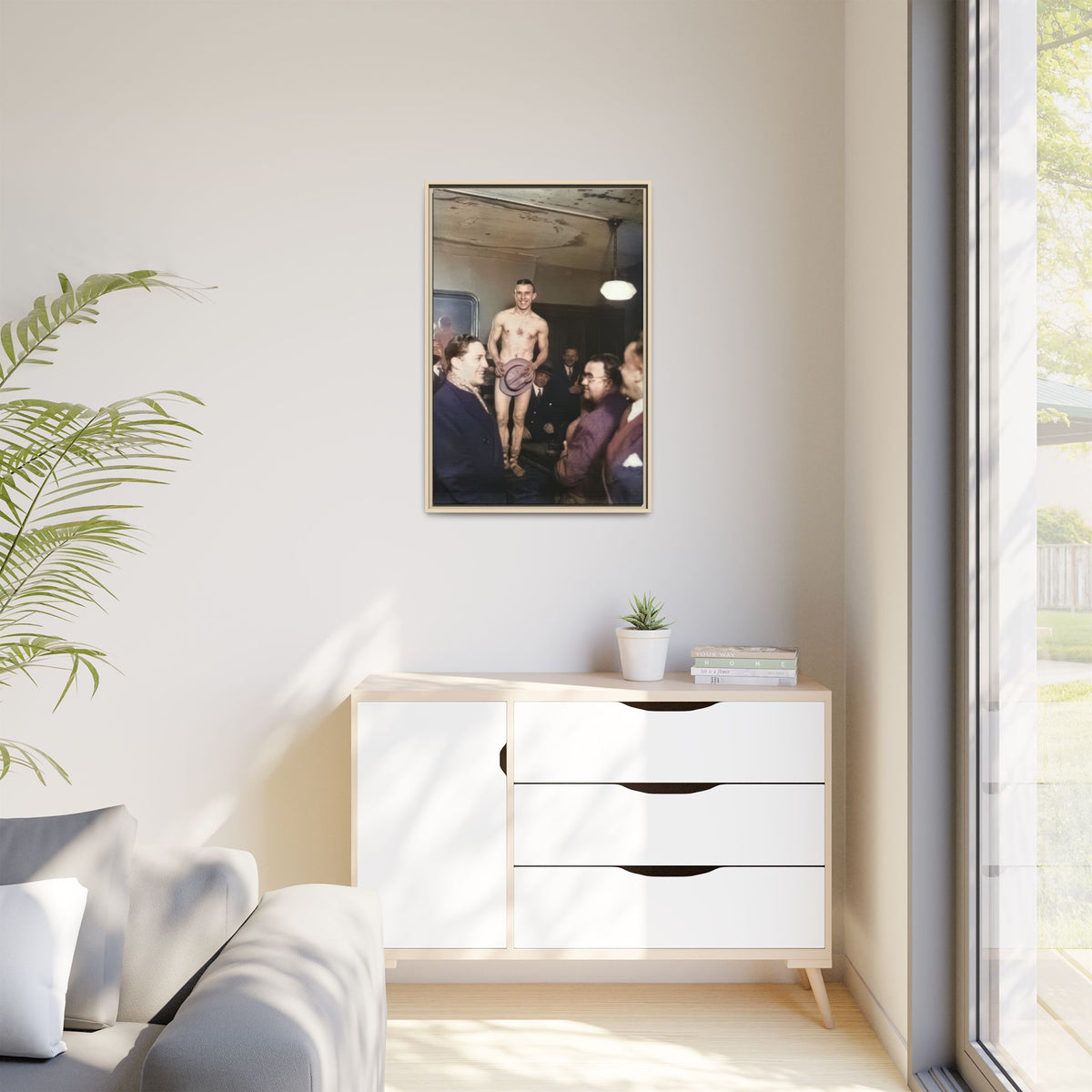 hommes 017 | Framed Vintage Photo - Matte Canvas